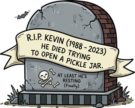 R.I.P. Kevin Died Trying To Open A Pickle Jar