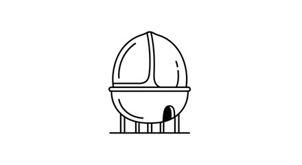 Fototapeta premium Futuristic Egg Pod Home on Stilts, Modern Eco Dwelling