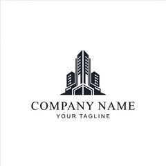 Fototapeta premium Modern Skyscraper Logo Design for Real Estate Company.