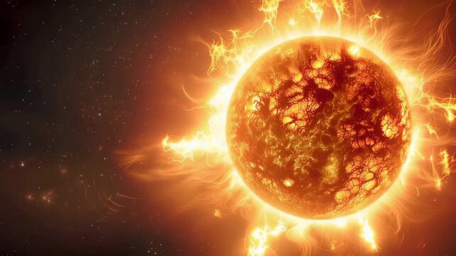太陽のように燃える恒星のイメージ
