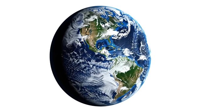 Beautiful Earth Planet From Space With Clouds And Continents Visible.