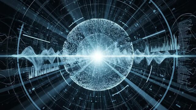 Abstract Digital Futuristic Sci Fi Technology Background.