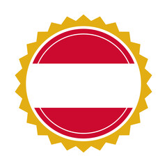 Obraz premium Austria of arms emblem on golden sunburst background