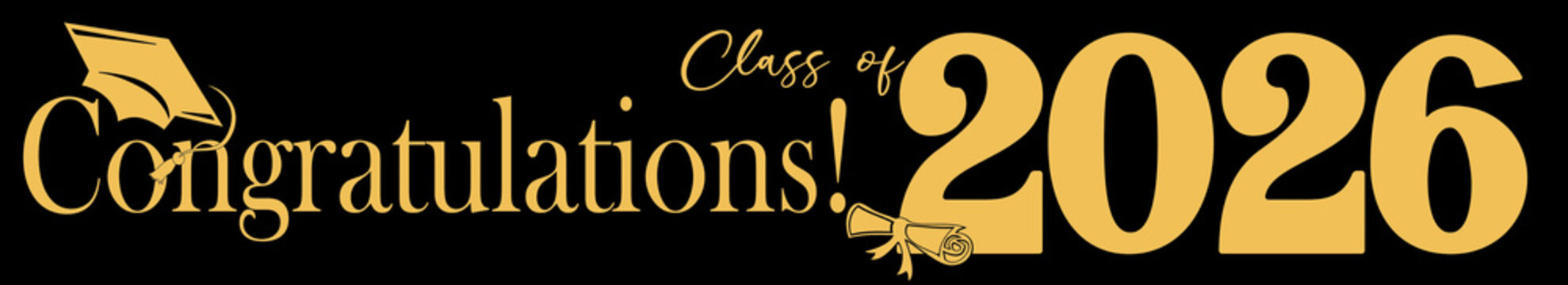 class of 2026 full lengeth horizontal banner black