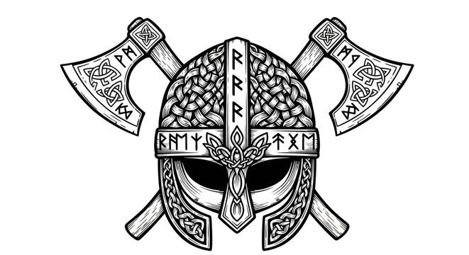 Viking Helmet with Double Axes.