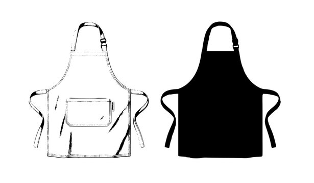 Realistic Black and White Kitchen Apron Vector Mockup IllustrationUntitled design - 1