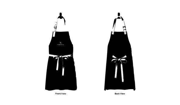 Black and White Chef Apron Front and Back Realistic Vector IllustrationUntitled design - 2