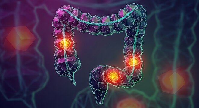 Human Colon Inflammation Illustration Concept.