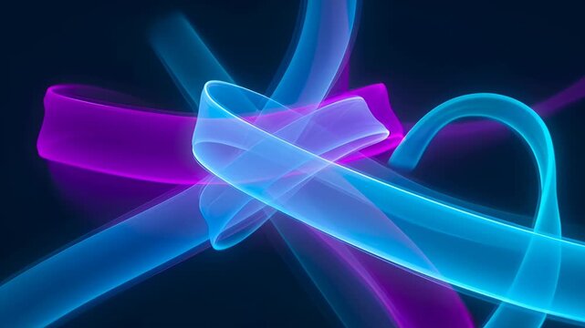 Abstract wave colourful vibrant flowing ribbon light motion on dark background with cyan purple glowing dynamic glow and smooth motion for SEO search friendly use