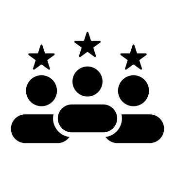 Loyal customer satisfaction and retention solid glyph icon

