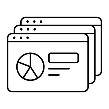 Startup pitch deck presentation and investment line art icon
