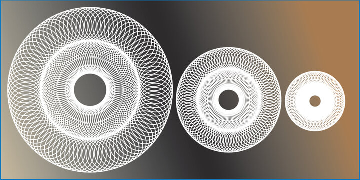 Intricate White Spirograph Circle Trio
