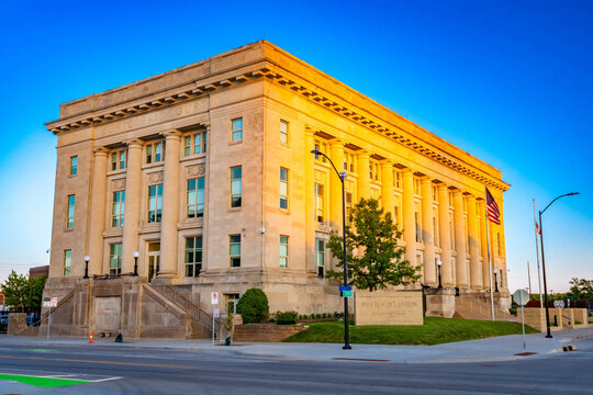 Des Moines Police Headquarters at Sunset