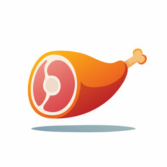Fototapeta premium Stylized illustration of a raw ham hock