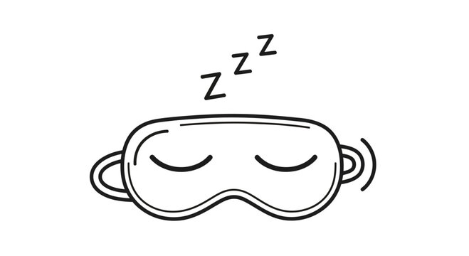 Sleeping Mask with Zzz Symbols - Comfortable Sleep and Rest Icon
