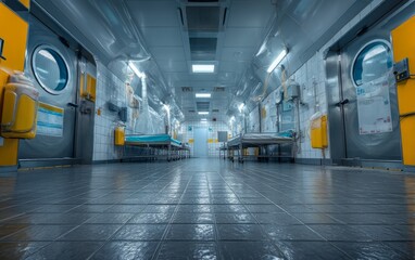 Fototapeta premium Hantavirus Biomedical Research Facility Interior with Sterile Environment