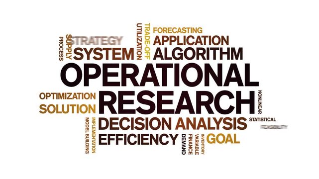 Operational Research animated word cloud-text design animation tag kinetic typography seamless loop.