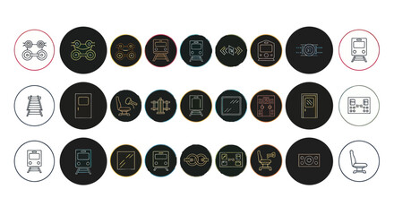 Set of Icons for Public Transport and Train Travel, Vector Illustration © Depadepo
