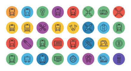 Set of Icons on Transportation and Logistics Themes © Depadepo