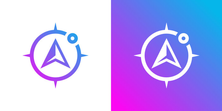 A Creative north and tech logo template. Compass tech logo design vector symbol icon