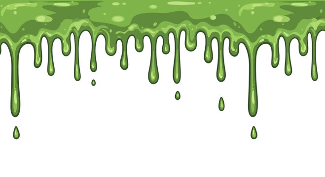 Green dripping slime toxic liquid border background