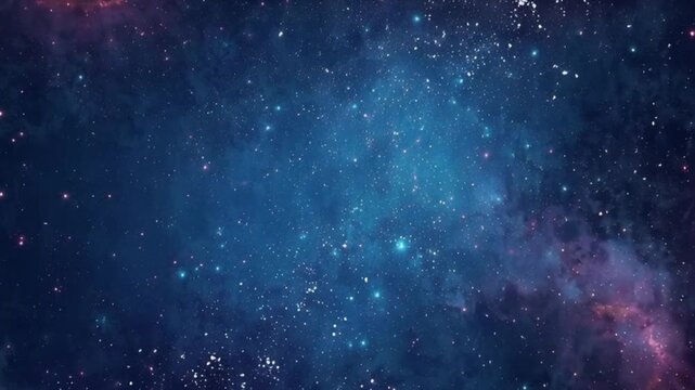 fantasy surreal starry sky with glowing stars and falling comets motion