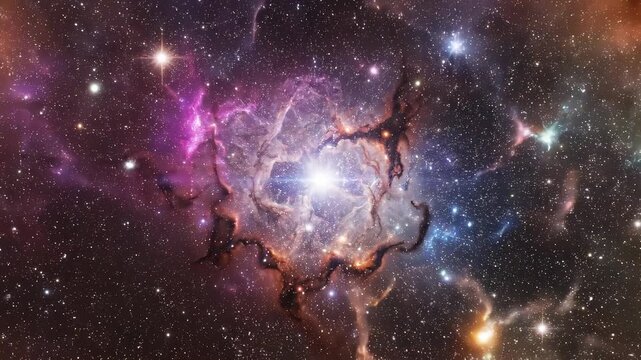 Vibrant nebula with stars and cosmic dust in deep space exploration