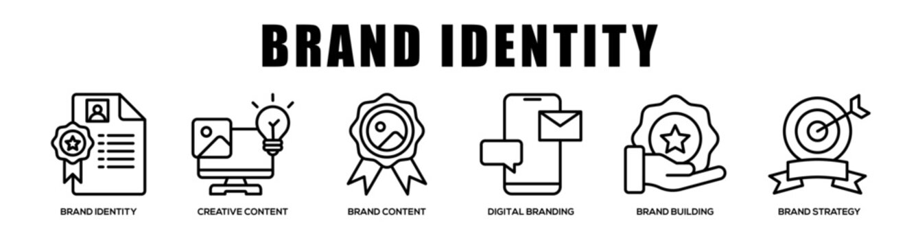 Brand Identity web banner icon illustration concept