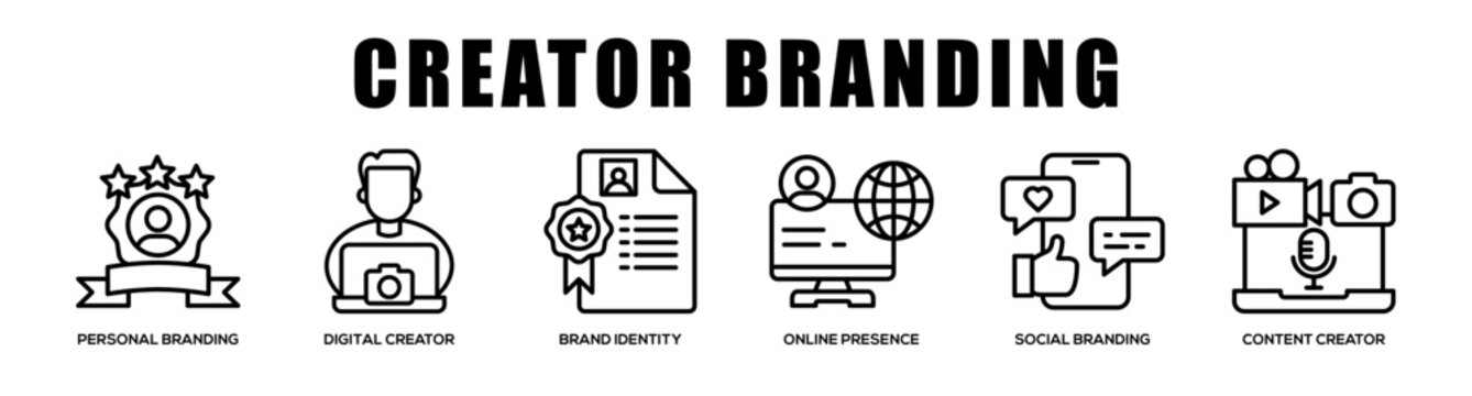 Creator Branding web banner icon illustration concept