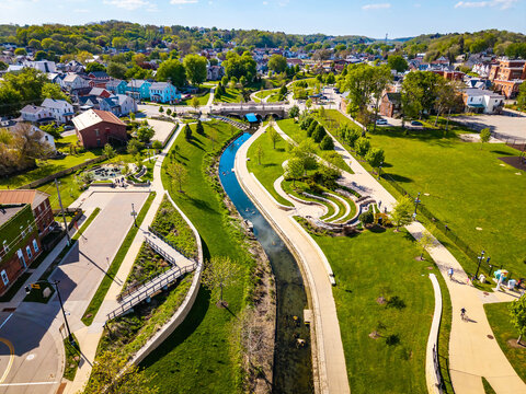 Aerial View of Bee Branch Creek Greenway