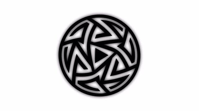 Seamless loop of futuristic football ball play button animation, glowing  activation and rotating effect, motion graphics on transparent background