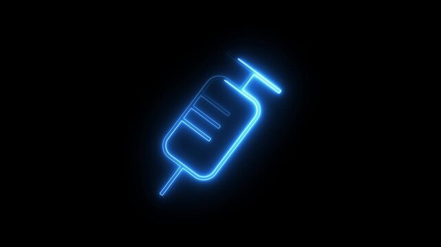 medical syringe and vaccine icon animation background.
