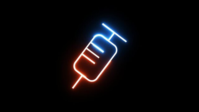 medical syringe and vaccine icon animation background.