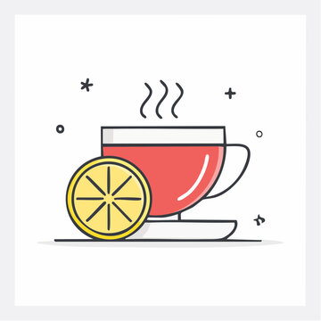 Cup of hot tea with lemon slice