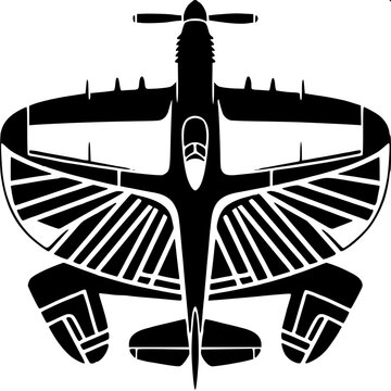 Spitfire Airplane Top Down Silhouette