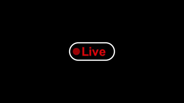 live streaming icon animation on transparent background, 4k icon animation.