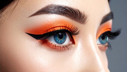 Fototapeta premium Bold eyes fiery shadow and dark eyeliner