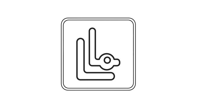 ISOFIX Child Seat Anchor Symbol, Car Safety Icon, Vector Line Art