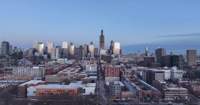 Video of the Chicago Metropolitan Center during gold hour. No, during blue hour.

Adobe Stock Title:
Aerial Video of Chicago Metropolitan Skyline During Blue Hour Hig-quality aerial video of the Chica