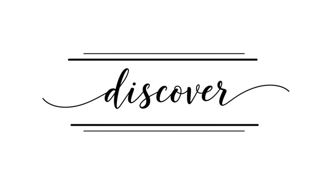 Discover Word Typography - Elegant Script Font with Decorative Lines
