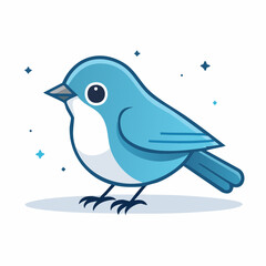 Fototapeta premium Cute Blue Bird Illustration