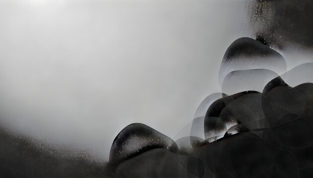 Conceptual background depicting stress anxiety and heavy emotional burden with dark organic shapes layering over a moody minimalist backdrop