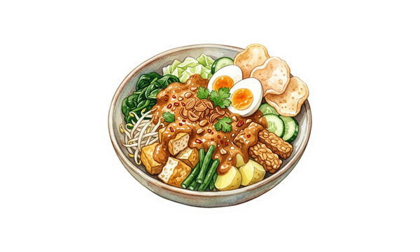 Vector illustration of Indonesian food pecal