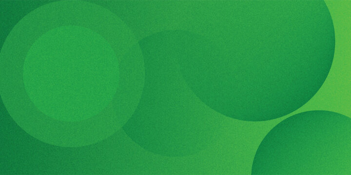 Modern green abstract background with grainy texture and overlapping circles. Fresh geometric design with noise effect for creative and tech projects