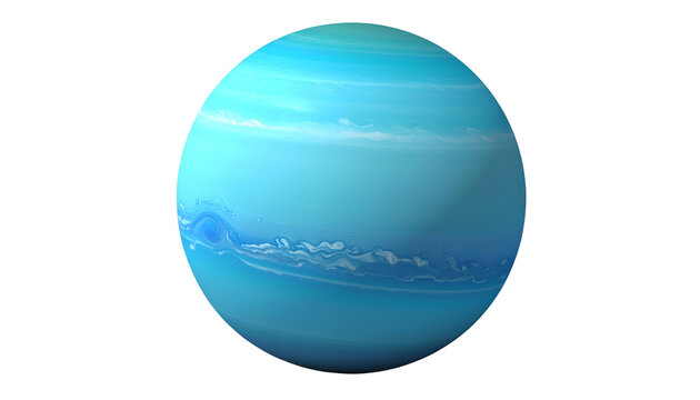 Bright Blue Planet Jupiter Swirls Detailed Abstract 3D Render Isolated