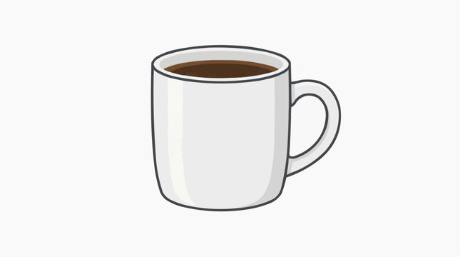Morning Coffee Delight: A pristine white mug is filled to the brim with rich, aromatic coffee, ready to kickstart the day. This simple.