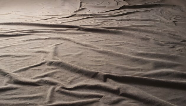 Natural linen fabric texture featuring soft wrinkles and creases from being compressed and released for a cozy organic textile background design