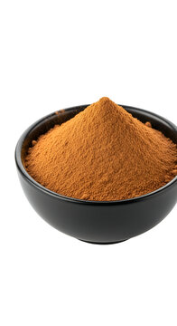 Brown Sugar In Black Bowl Isolated Transparent Background