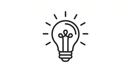 Light bulb line icon vector illustration isolated on white background. Symbol of idea, innovation, and creativity in a minimalist style. © wildan