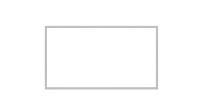 Blank White Rectangle Border Frame on White Background - Minimalist Design Element